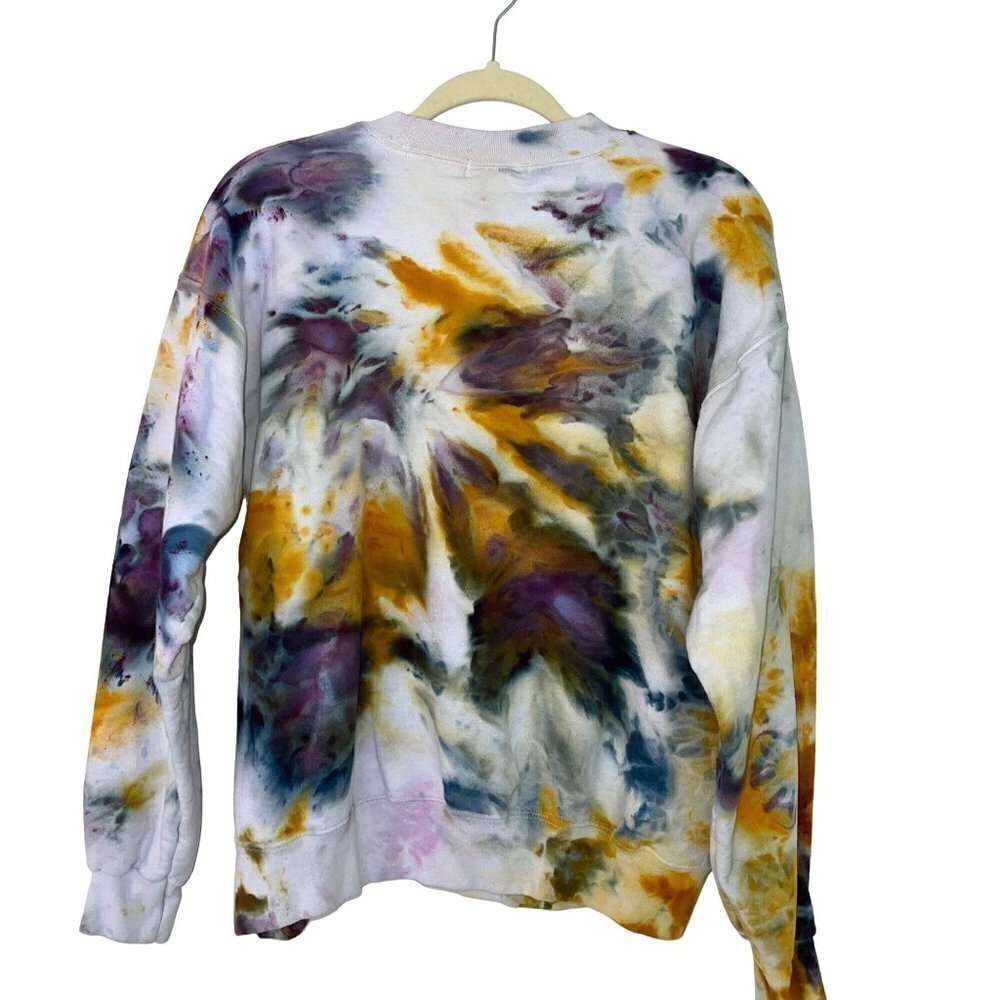 Anna Joyce Womens Sweatshirt Size Medium Hand Dyed Pure Cotton Handmade Portland - Picture 2 of 8